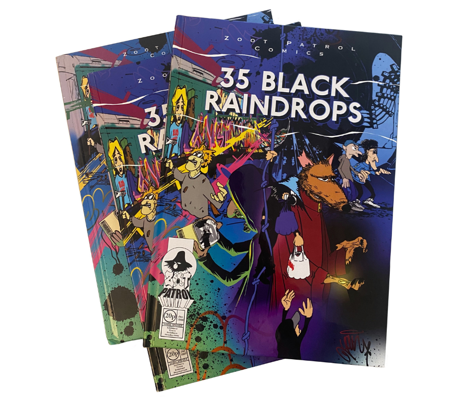 35 Black Raindrops